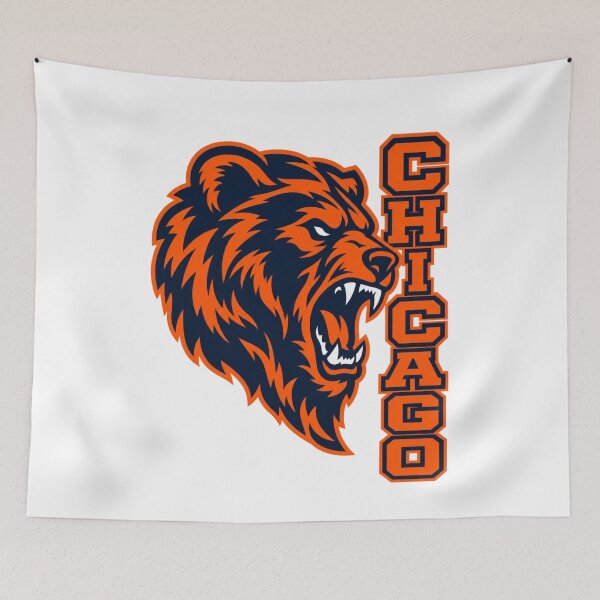 Item preview, Chicago Bears Side Profile Roaring Bear Vertical Text designed and sold by purrinink.