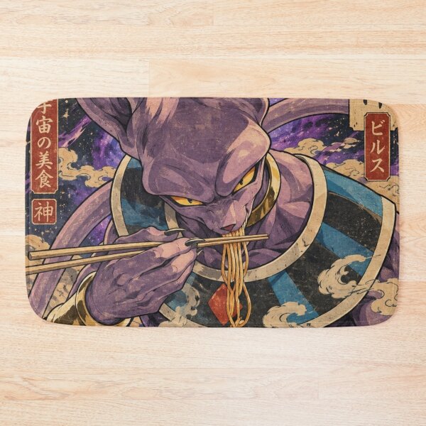 Item preview, Lord Beerus Eating Ramen DBZ Ukiyo-e designed and sold by ShawnMorrisDesigns.