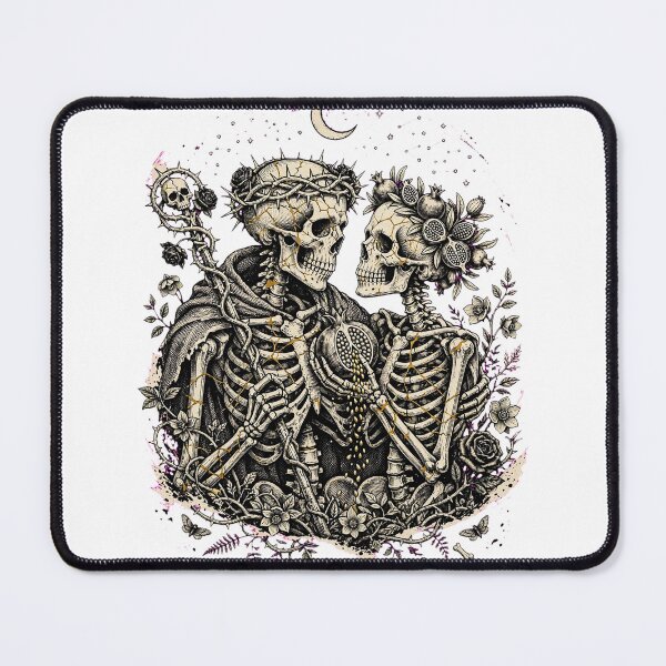 Item preview, Kintsugi Skeleton Couple Gothic Dark Fantasy Art Print designed and sold by One City Two Children Studio.