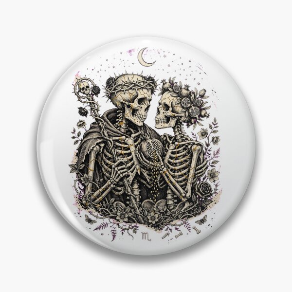 Item preview, Kintsugi Skeleton Couple Gothic Dark Fantasy Art Print designed and sold by  One City Two Children Studio.