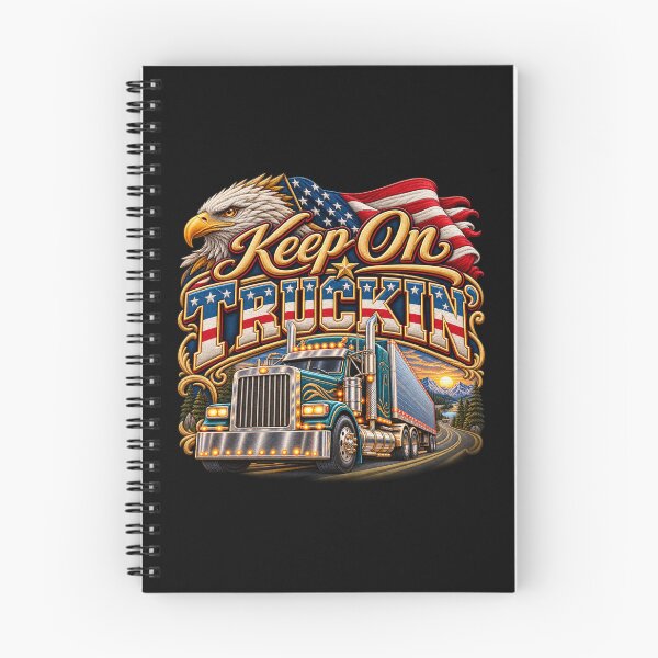 Item preview, Keep On Truckin’ Semi Truck – Patriotic American Trucker Eagle Design designed and sold by Emoji Emblems.