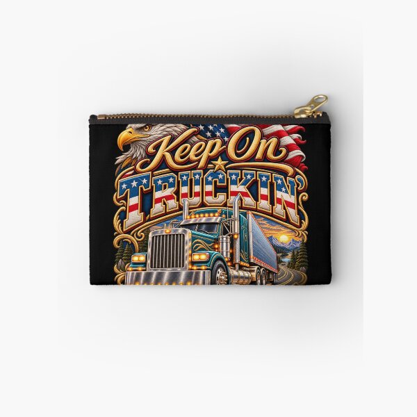 Item preview, Keep On Truckin’ Semi Truck – Patriotic American Trucker Eagle Design designed and sold by Emoji Emblems.