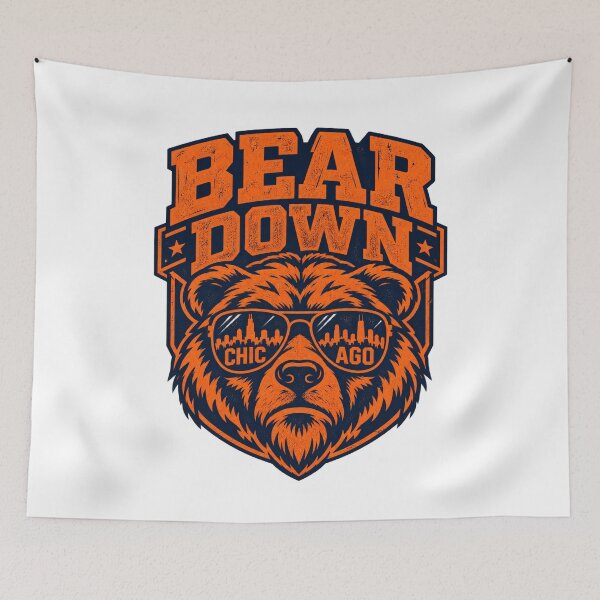 Item preview, Bear Down Shield Bear Head Sunglasses Chicago Skyline designed and sold by purrinink.
