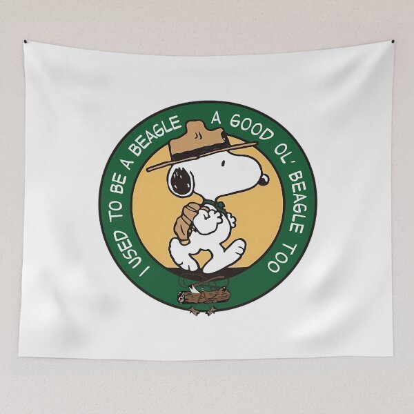 Item preview, Snoopy Beagle Scout Camping Badge designed and sold by CatheriSchiller.
