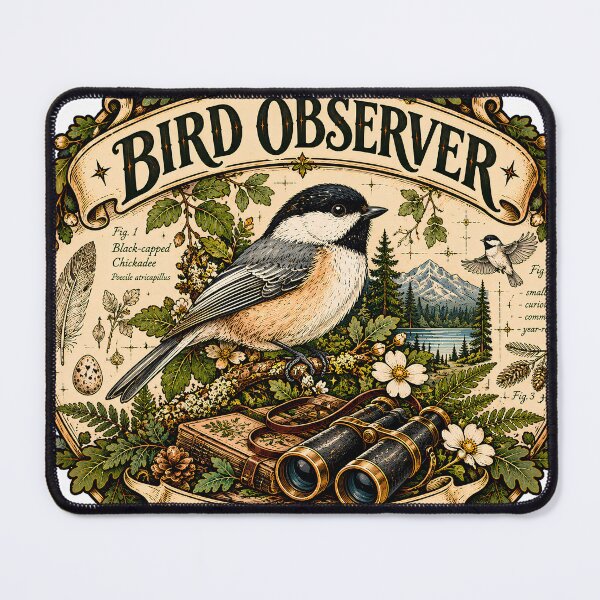Item preview, Vintage Bird Observer Birding Badge designed and sold by MysticCanvasAi.