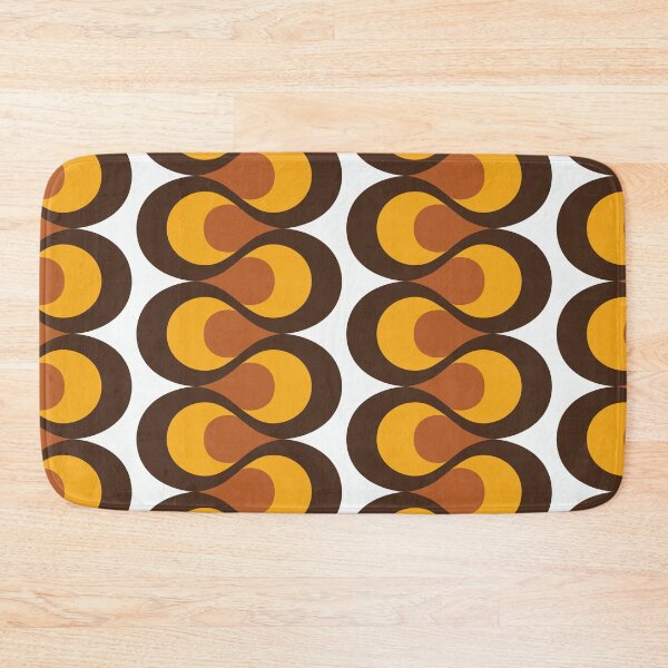 Item preview, Retro 1960s Curvy Pattern - Orange, Brown, Ivory designed and sold by Eyestigmatic.