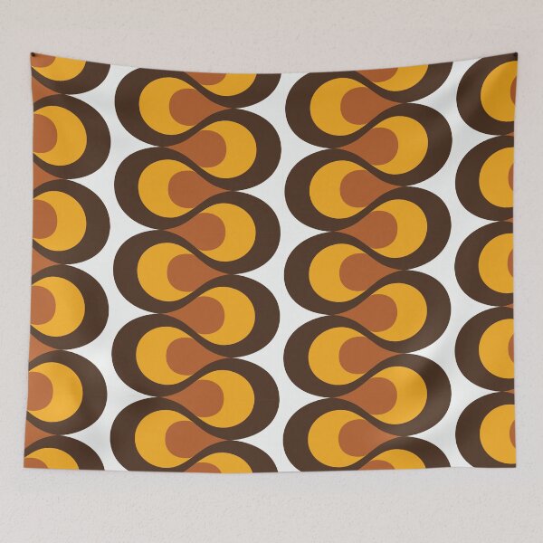 Item preview, Retro 1960s Curvy Pattern - Orange, Brown, Ivory designed and sold by Eyestigmatic.