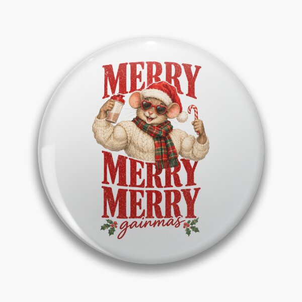 Item preview, Merry Merry Merry Gainmas Funny Gym Christmas Muscle Mouse Protein Shake Santa Hat Workout designed and sold by Yellowriversss.