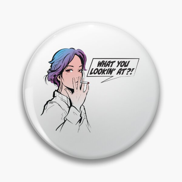 Item preview, Edgy Anime Girl Smoking, Pop Art designed and sold by Kara Draws.