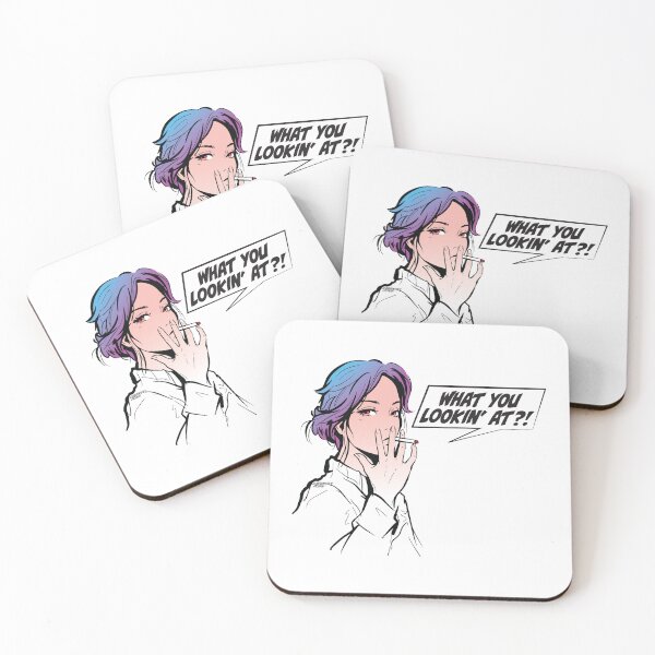 Item preview, Edgy Anime Girl Smoking, Pop Art designed and sold by Kara Draws.