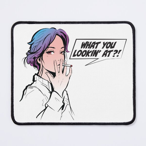 Item preview, Edgy Anime Girl Smoking, Pop Art designed and sold by Kara Draws.
