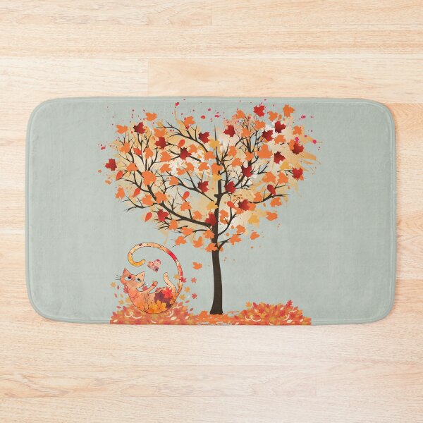Item preview, Autumn leaves cat and tree of love designed and sold by 247DesignStudio.