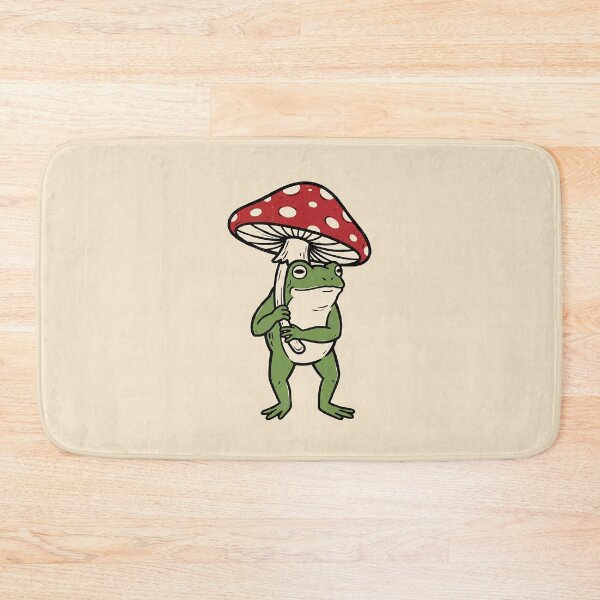 Item preview, Frog with Mushroom Umbrella Linocut designed and sold by Rariks.