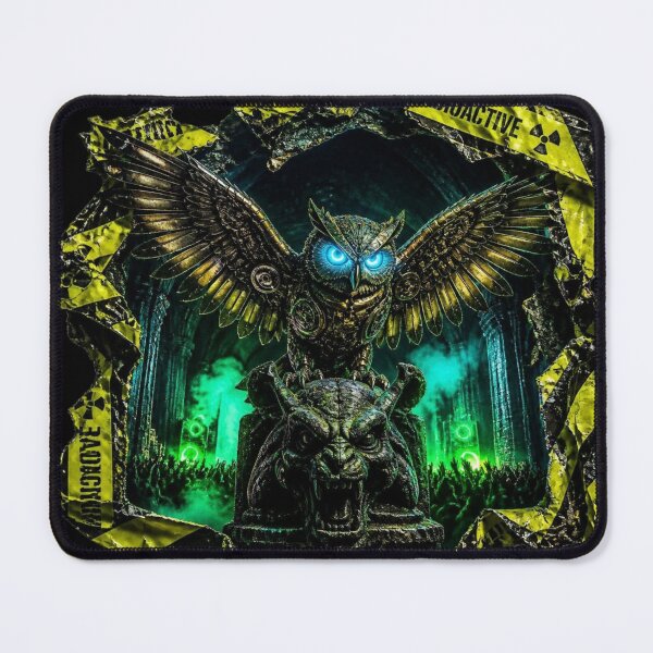 Item preview, Gothic Cyberpunk Owl Radioactive Tape Frame Art designed and sold by LazyDayzCo.