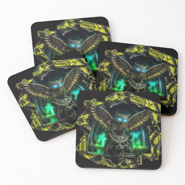 Item preview, Gothic Cyberpunk Owl Radioactive Tape Frame Art designed and sold by LazyDayzCo.