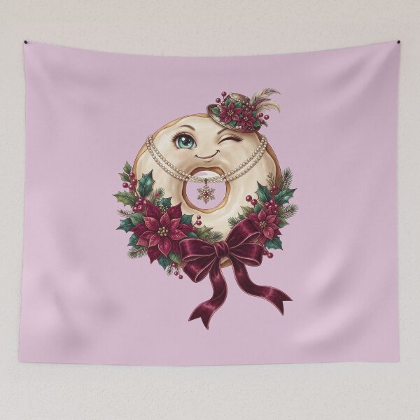 Item preview, Christmas Couture Donut – Cute Smiling Holiday Donut designed and sold by ImageryLoom.
