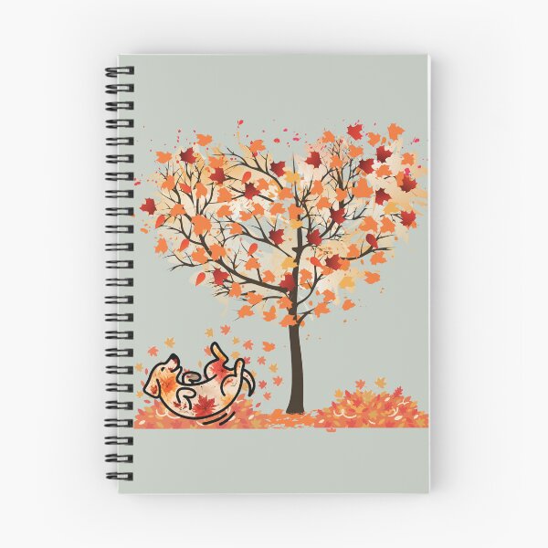 Item preview, Autumn leaves dog rolling under tree of love designed and sold by 247DesignStudio.