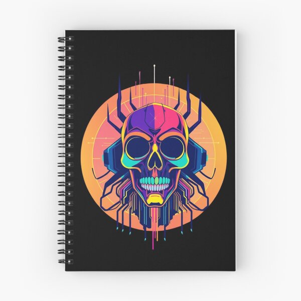 Item preview,  Cyberpunk Mechanical Skull - Neon Synthwave Tech Art designed and sold by ERODED SELF.