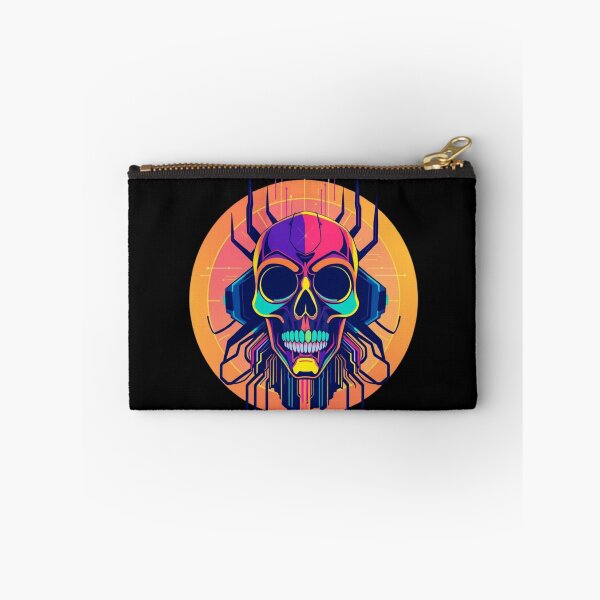 Item preview,  Cyberpunk Mechanical Skull - Neon Synthwave Tech Art designed and sold by ERODED SELF.