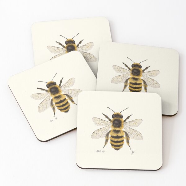 Item preview, Honey Bee Botanical Print - Apis mellifera Pollinator Art designed and sold by Fiurdelin.