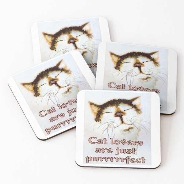 Item preview, Cat Lovers are Just Purrfect, original watercolor. designed and sold by aswoa.