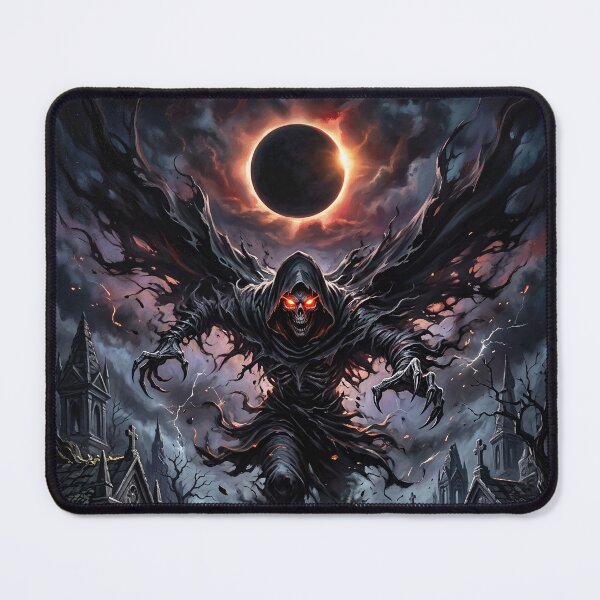 Item preview, Grim Reaper Under a Solar Eclipse - Horror Art designed and sold by Lucid Dream Pixel.