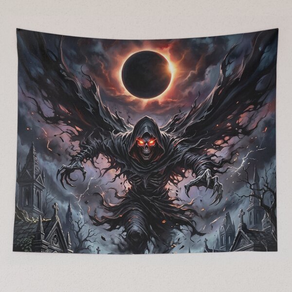Item preview, Grim Reaper Under a Solar Eclipse - Horror Art designed and sold by Lucid Dream Pixel.