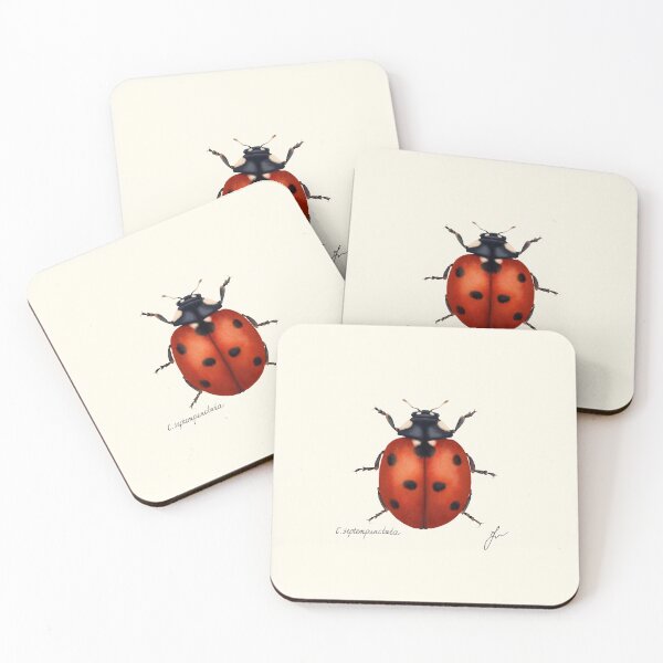 Item preview, Seven-spot Ladybug Botanical Print - Coccinella septempunctata Garden Art designed and sold by Fiurdelin.