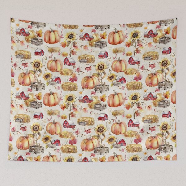 Item preview, Farmhouse Autumn Harvest – Barns, Pumpkins and Sunflowers designed and sold by ViktoriaARose.