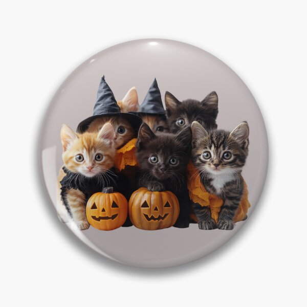 Item preview, Cute Halloween Kittens with Pumpkins designed and sold by Anuka Ganchimeg.