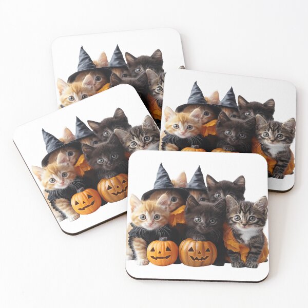 Item preview, Cute Halloween Kittens with Pumpkins designed and sold by Anuka Ganchimeg.