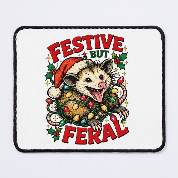 Item preview, Festive But Feral Christmas Opossum designed and sold by The-Strikes.