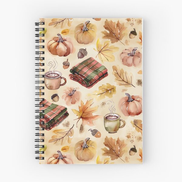 Item preview, Cozy Watercolor Autumn – Flannel, Coffee and Pumpkins designed and sold by ViktoriaARose.