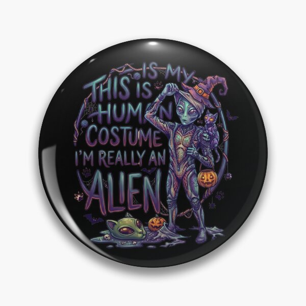 Item preview, This Is My Human Costume I'm Really An Alien Halloween designed and sold by Retro Whiskers.