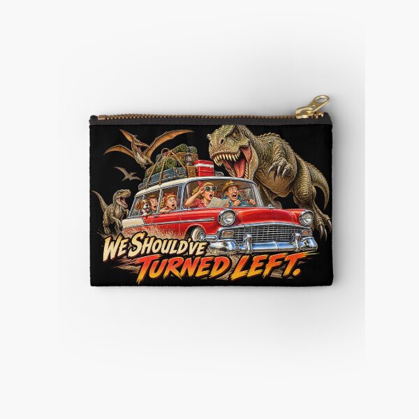 Item preview, We Should’ve Turned Left – Funny Dinosaur Road Trip designed and sold by Classic Chaos Creations.