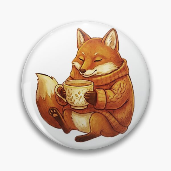 Item preview, Cozy Fox Drinking Warm Tea Autumn Knit Sweater designed and sold by Tamer ⭐⭐⭐⭐⭐.