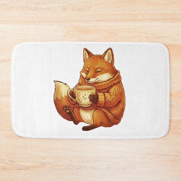 Item preview, Cozy Fox Drinking Warm Tea Autumn Knit Sweater designed and sold by Tamer ⭐⭐⭐⭐⭐.