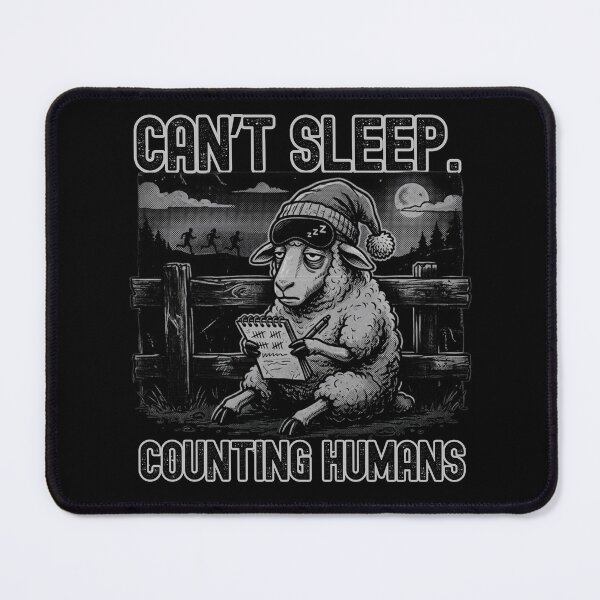 Item preview, Funny Insomnia Humor Tired Sheep Counting Humans Joke  designed and sold by w66aboo.