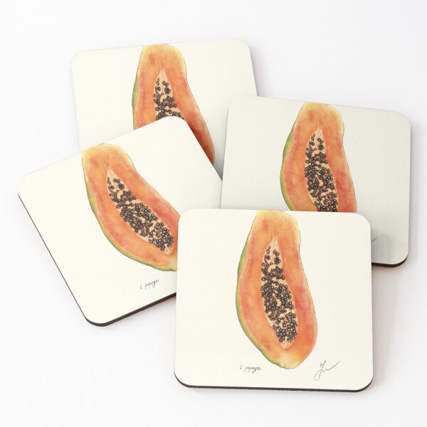Item preview, Papaya Botanical Print - Carica papaya Tropical Kitchen Art designed and sold by Fiurdelin.