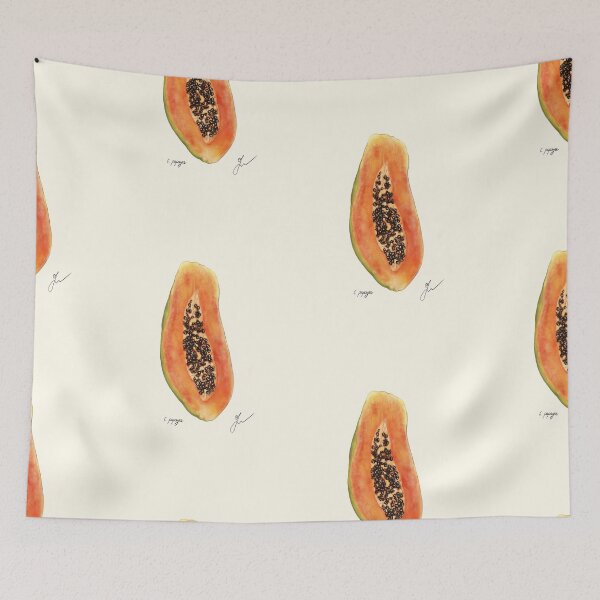 Item preview, Papaya Botanical Print - Carica papaya Tropical Kitchen Art designed and sold by Fiurdelin.