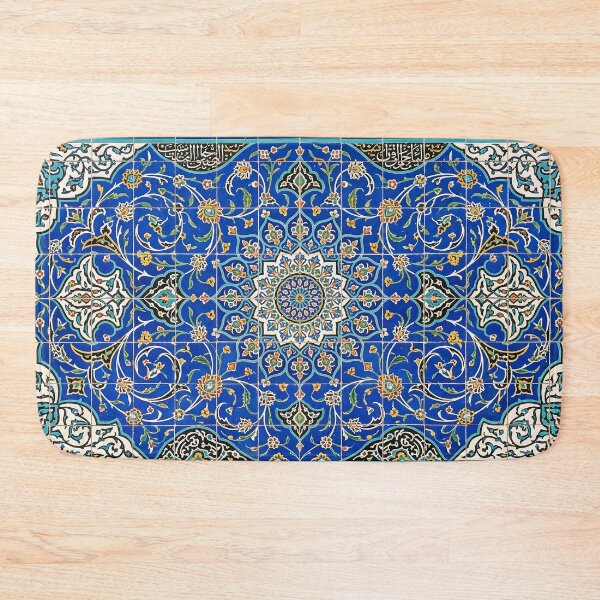 Item preview, Persian Tile Mosaic Traditional Blue Arabesque Pattern Iranian Architecture Art designed and sold by yousefi.