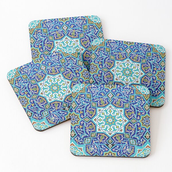 Item preview, Persian Tile Mosaic Traditional Blue Arabesque Pattern Iranian Architecture Art designed and sold by yousefi.