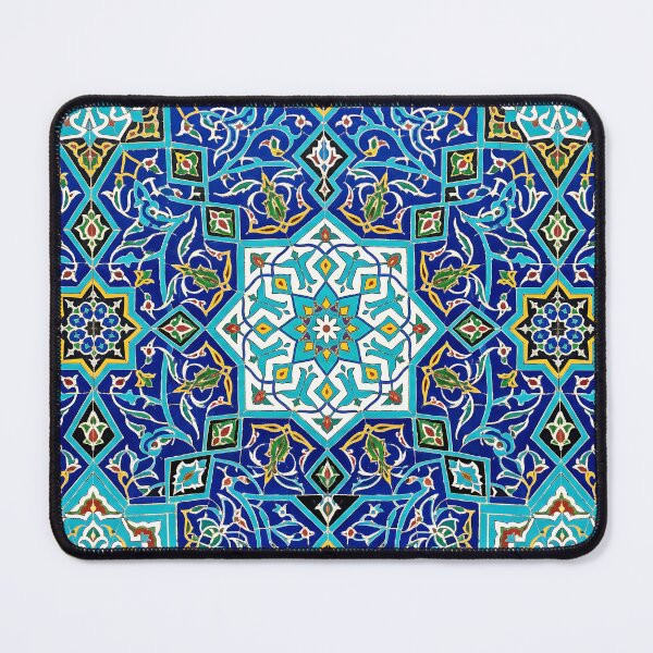 Item preview, Persian Tile Mosaic Traditional Blue Arabesque Pattern Iranian Architecture Art designed and sold by yousefi.