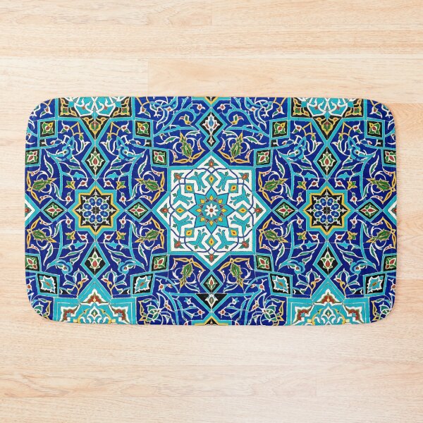 Item preview, Persian Tile Mosaic Traditional Blue Arabesque Pattern Iranian Architecture Art designed and sold by yousefi.