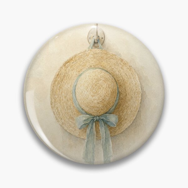 Item preview, Porch Straw Sun Hat Illustration | Coastal Wall Art designed and sold by FixationStudio.