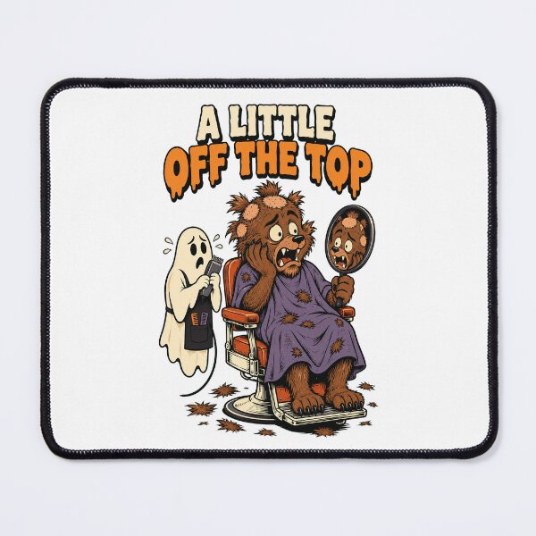 Item preview, A Little Off the Top Funny Werewolf Halloween Barber Design. designed and sold by The-T-In-Retro.