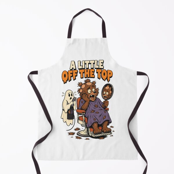 Item preview, A Little Off the Top Funny Werewolf Halloween Barber Design. designed and sold by The-T-In-Retro.