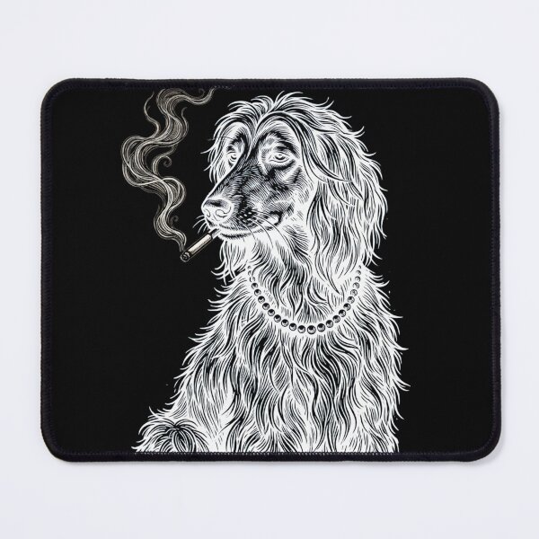 Item preview, Smoking Dachshund Diva with Pearls Vintage Engraving designed and sold by w66aboo.