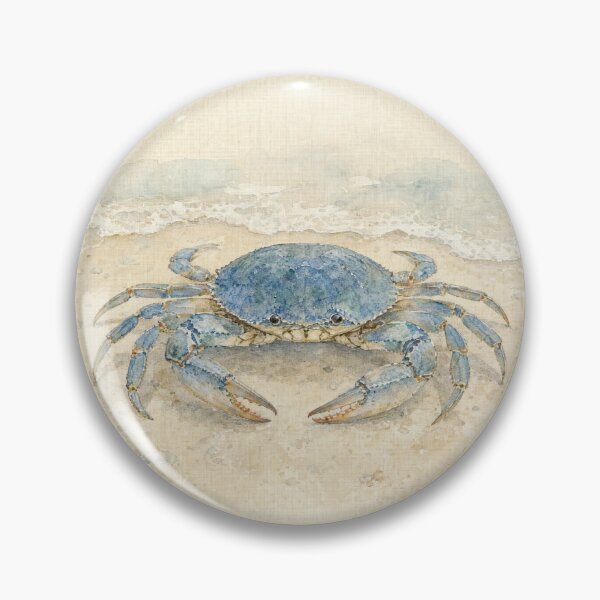 Item preview, Tide Line Blue Crab Illustration | Coastal Wall Art designed and sold by FixationStudio.