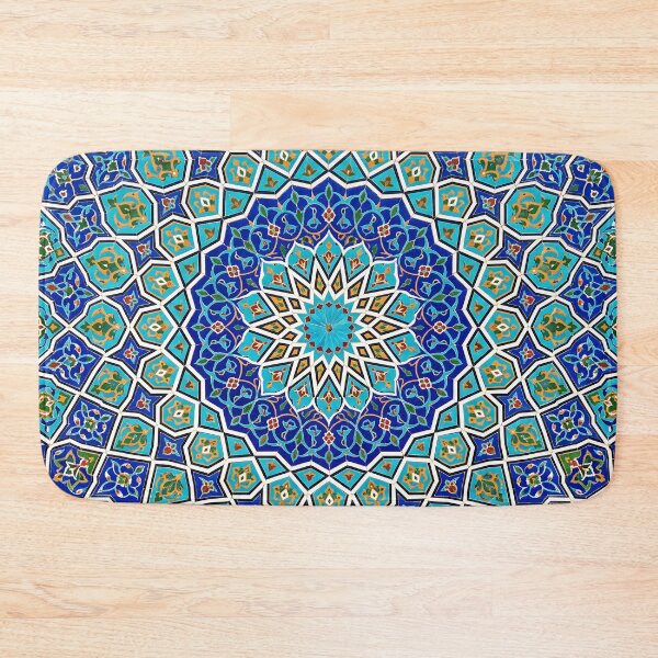 Item preview, Persian Tile Mosaic Traditional Blue Arabesque Pattern Iranian Architecture Art designed and sold by yousefi.